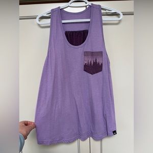 Tentree racerback tank L spruce graphic 2 tone